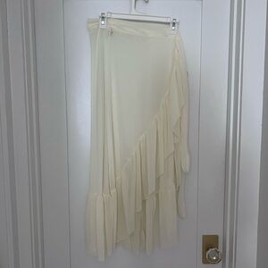 Cream Chiffon ruffle beach sarong